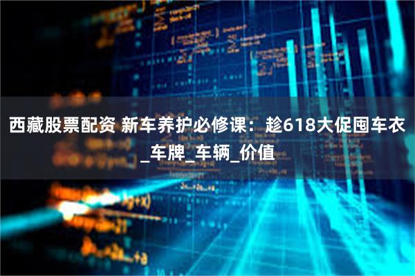 西藏股票配资 新车养护必修课：趁618大促囤车衣_车牌_车辆_价值